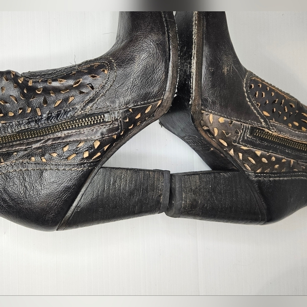 Bed|Stu Irma Ankle Boots – Graphito Rustic Brown Chocolate Leather Size 7 - Picture 6 of 11